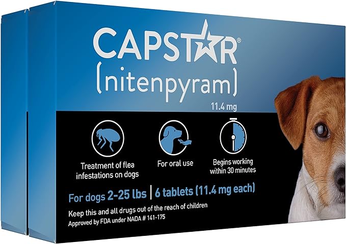Pet Armor CAPACTION Nitenpyram 11.4mg Oral Tablets For Small Dogs 2-25 Lbs – 12 Count, Exp 04/2027